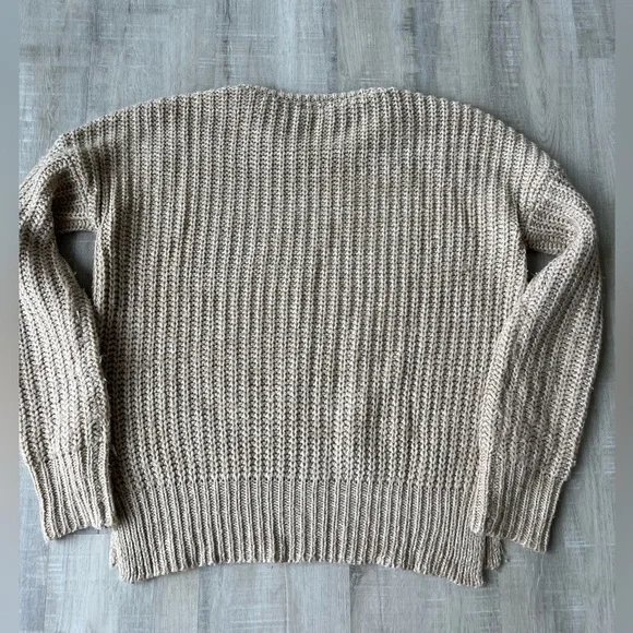 ESSENTIALS by FULL TILT Cream Crew Neck Long Sleeve Sweater Size XS - Picture 4 of 8